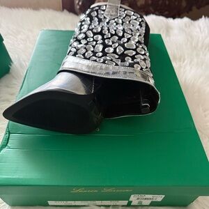 Silver and Black Embellished Boots